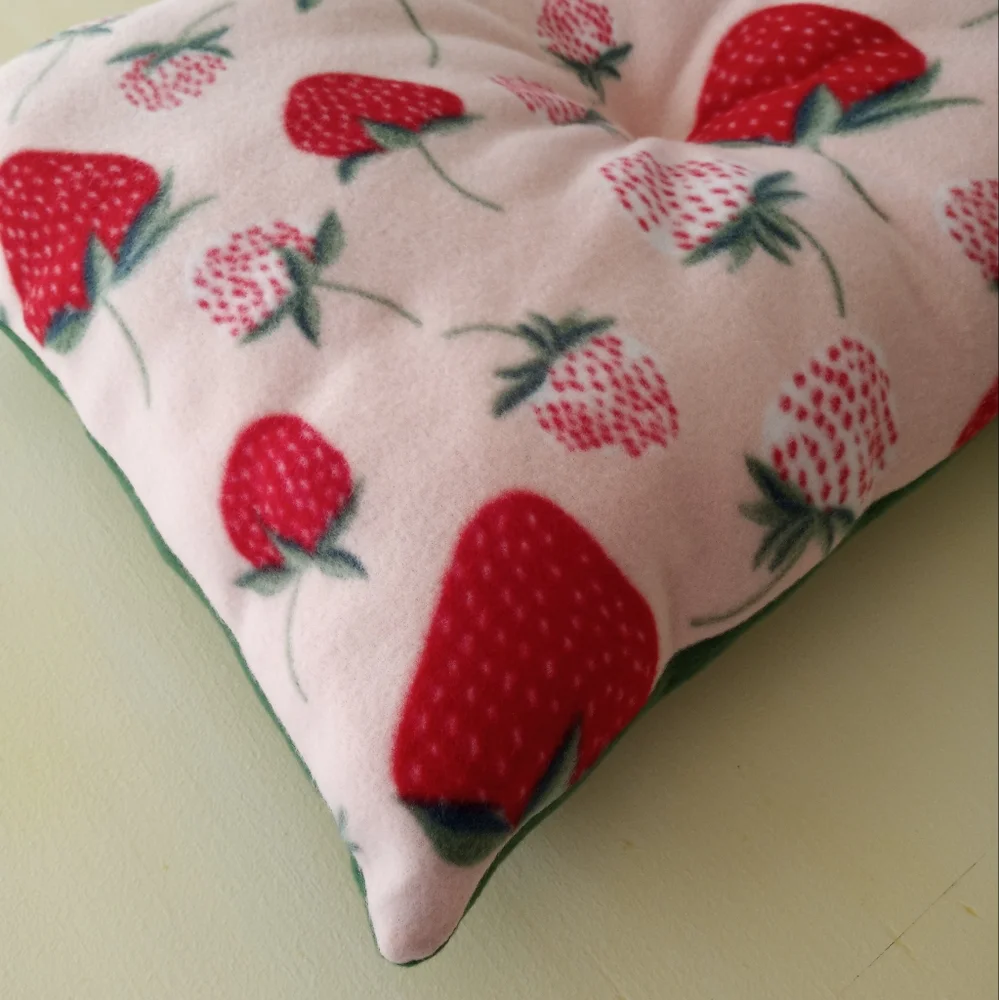 Plush Strawberry Cat Bed Dog Bed Pet Bed Handmade